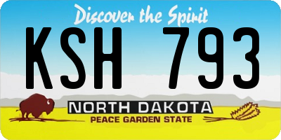 ND license plate KSH793