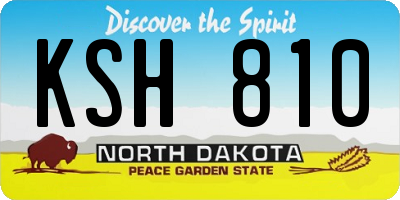 ND license plate KSH810