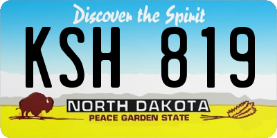 ND license plate KSH819