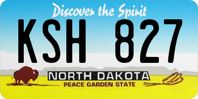 ND license plate KSH827