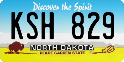 ND license plate KSH829