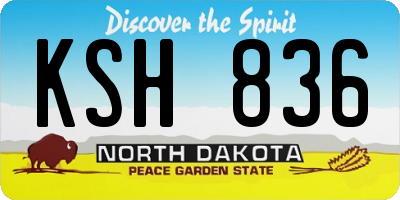 ND license plate KSH836