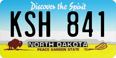 ND license plate KSH841