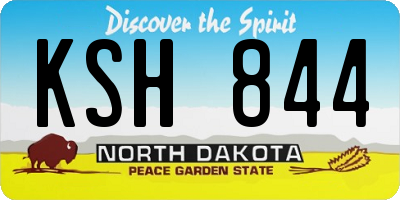 ND license plate KSH844