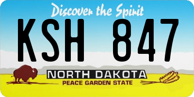 ND license plate KSH847