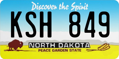 ND license plate KSH849