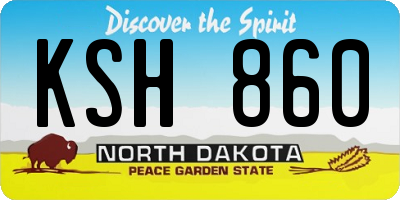 ND license plate KSH860