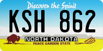 ND license plate KSH862