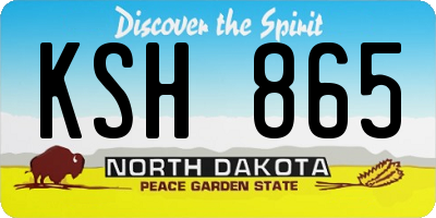 ND license plate KSH865