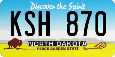 ND license plate KSH870