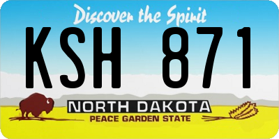 ND license plate KSH871