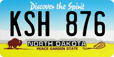 ND license plate KSH876