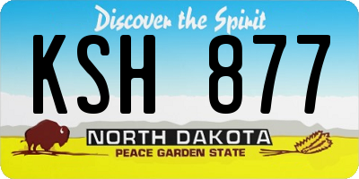 ND license plate KSH877