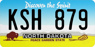 ND license plate KSH879