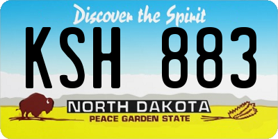 ND license plate KSH883