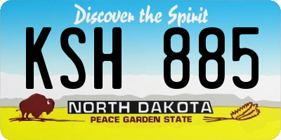 ND license plate KSH885