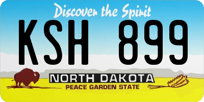 ND license plate KSH899