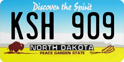 ND license plate KSH909