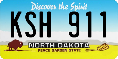 ND license plate KSH911