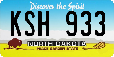 ND license plate KSH933