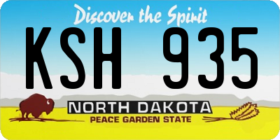 ND license plate KSH935