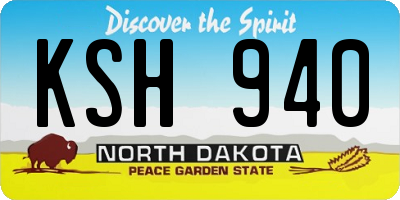 ND license plate KSH940