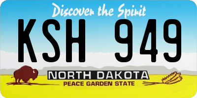 ND license plate KSH949