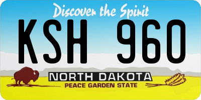 ND license plate KSH960