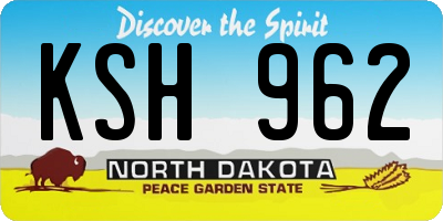 ND license plate KSH962