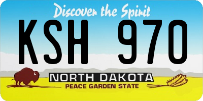 ND license plate KSH970