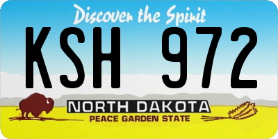 ND license plate KSH972