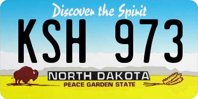 ND license plate KSH973