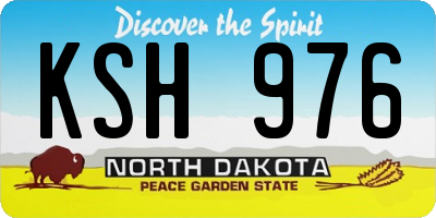 ND license plate KSH976