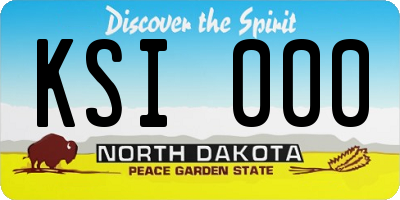 ND license plate KSI000