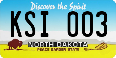 ND license plate KSI003