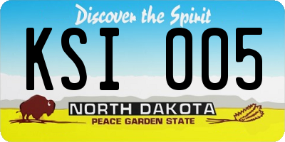 ND license plate KSI005