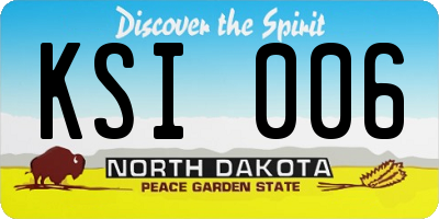 ND license plate KSI006