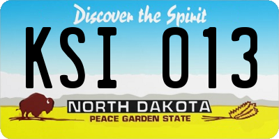 ND license plate KSI013