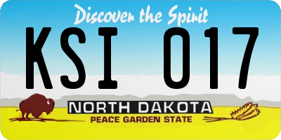 ND license plate KSI017