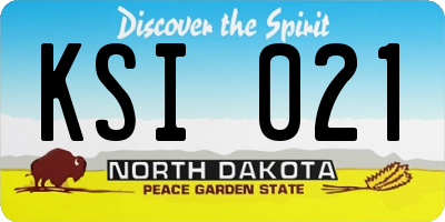 ND license plate KSI021