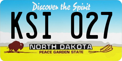 ND license plate KSI027
