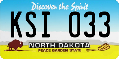 ND license plate KSI033