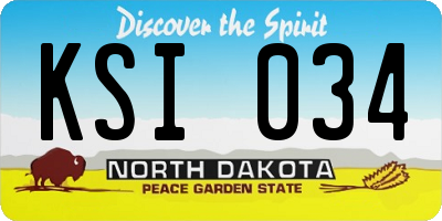 ND license plate KSI034