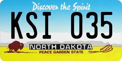 ND license plate KSI035
