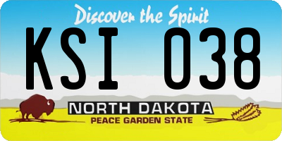 ND license plate KSI038