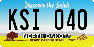 ND license plate KSI040