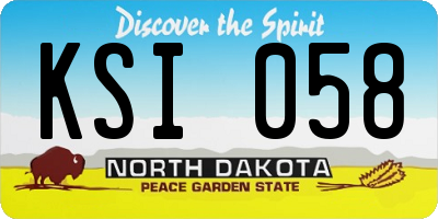 ND license plate KSI058