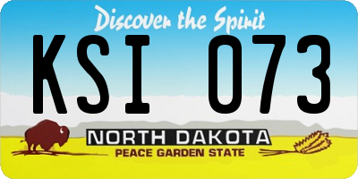 ND license plate KSI073