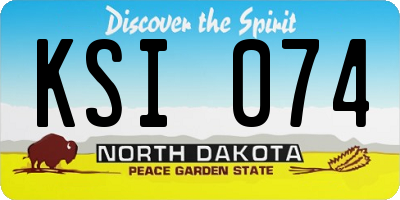 ND license plate KSI074