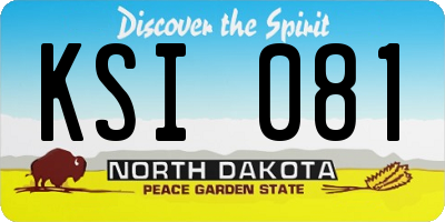 ND license plate KSI081